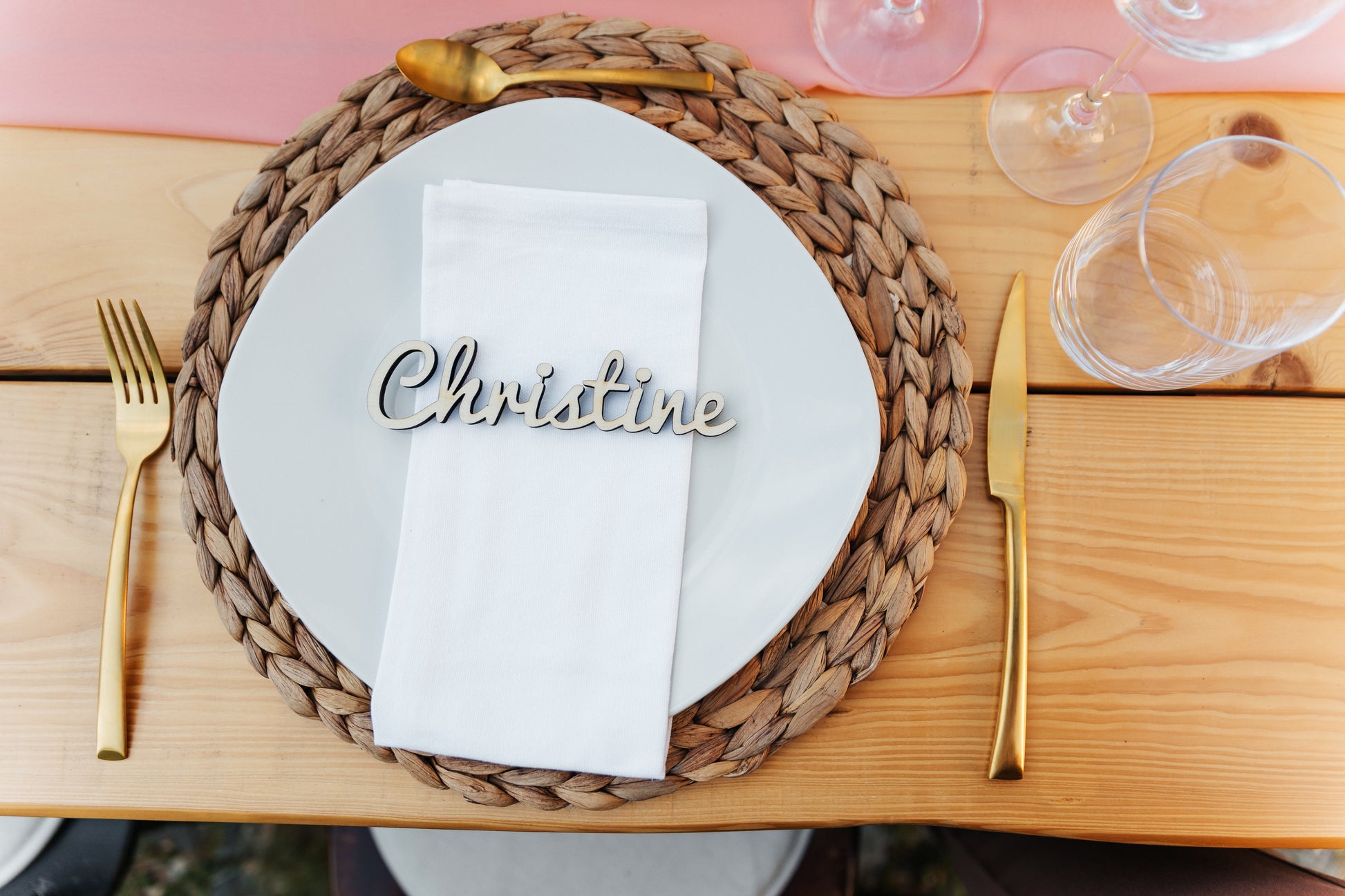 Hochzeit Tischkarten/Platznamen/Namensschilder personalisiert aus Holz