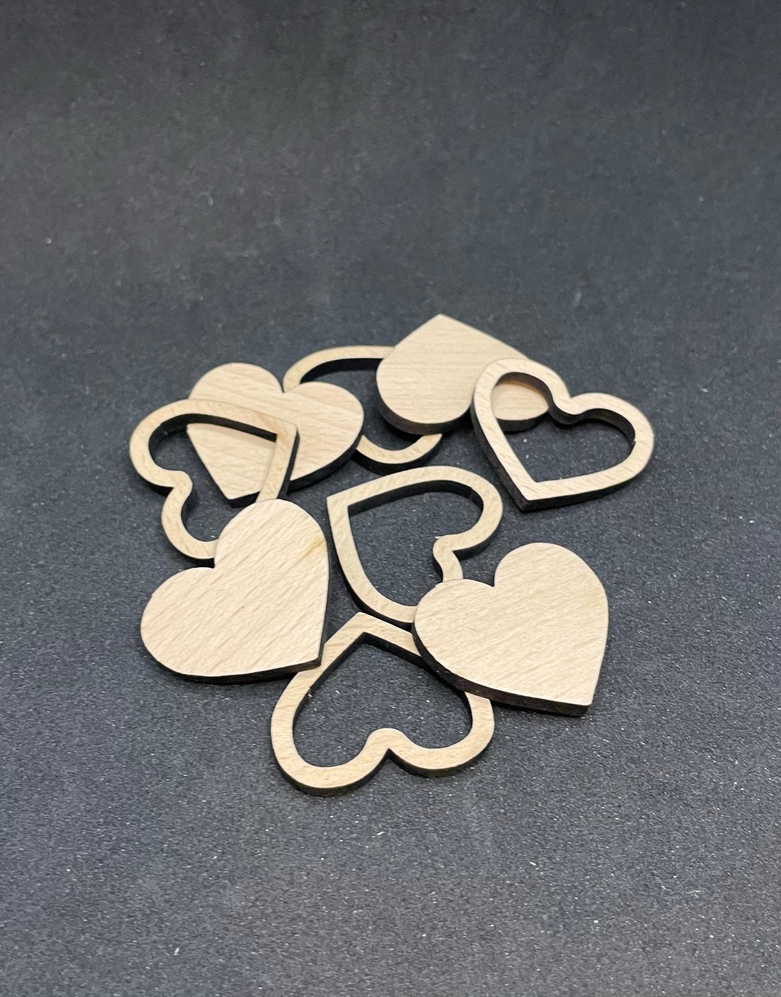 Streudeko Herzen Set aus Buchen Massivholz