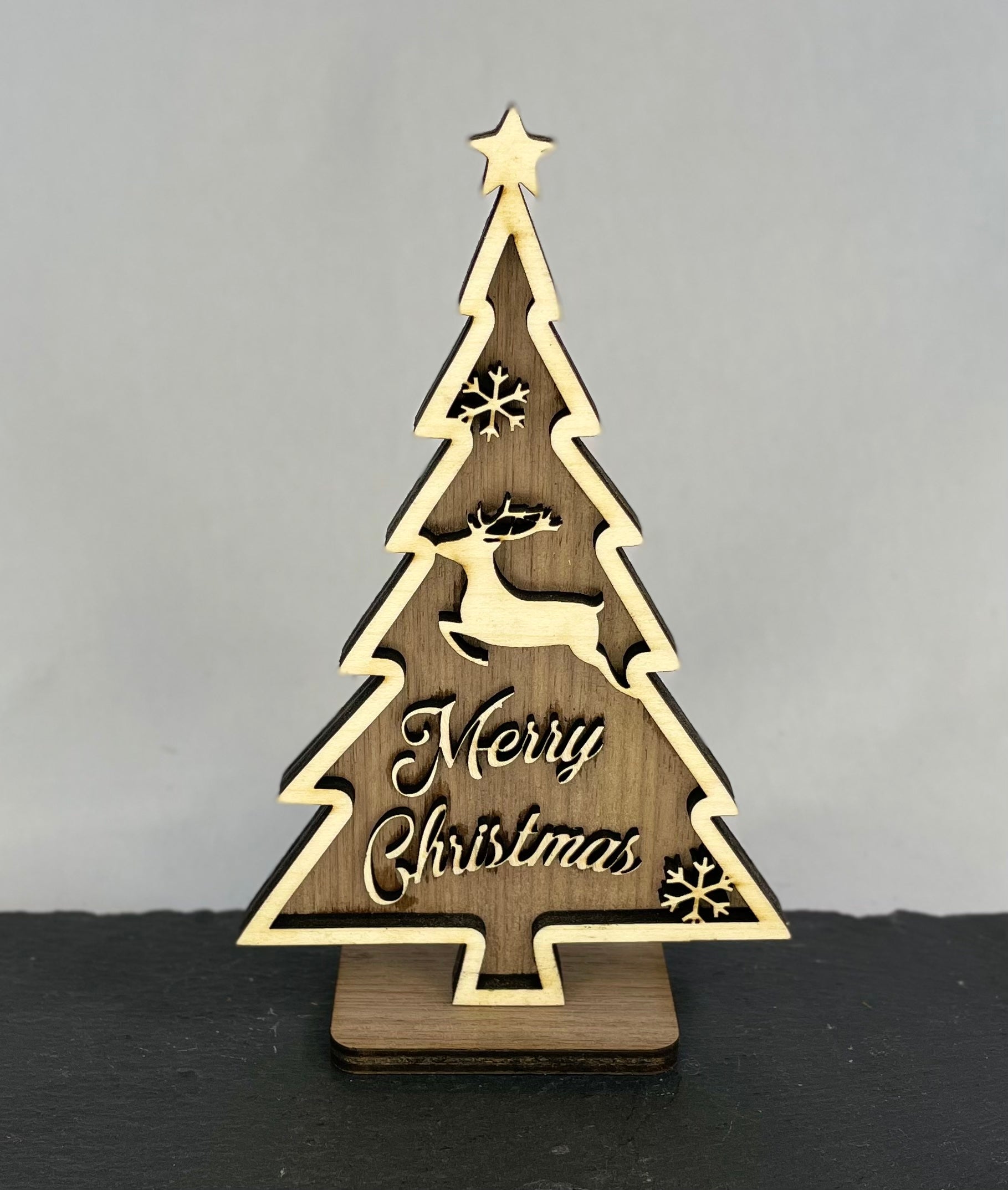 Deko Holz Tannenbaum in 3D Optik