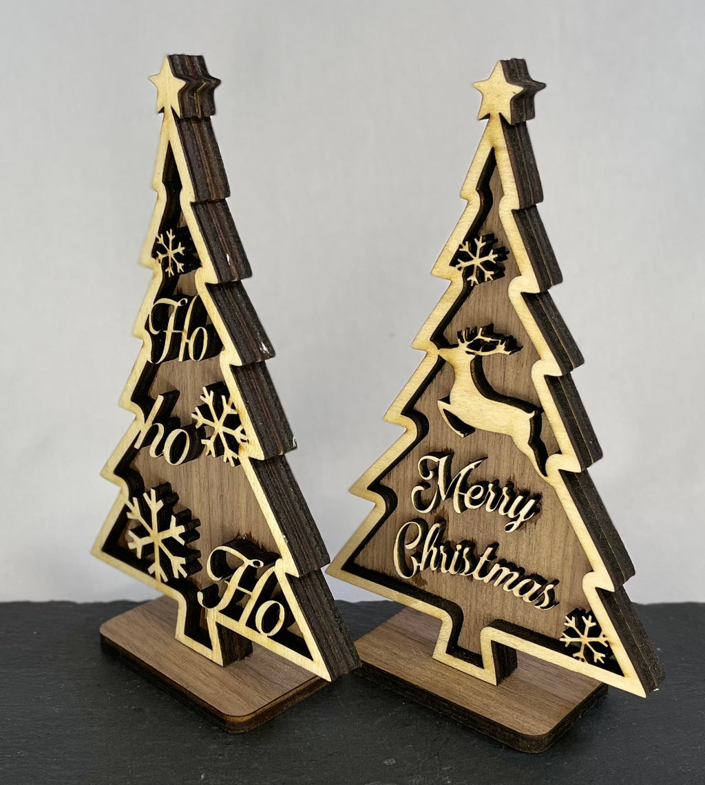 Deko Holz Tannenbaum in 3D Optik