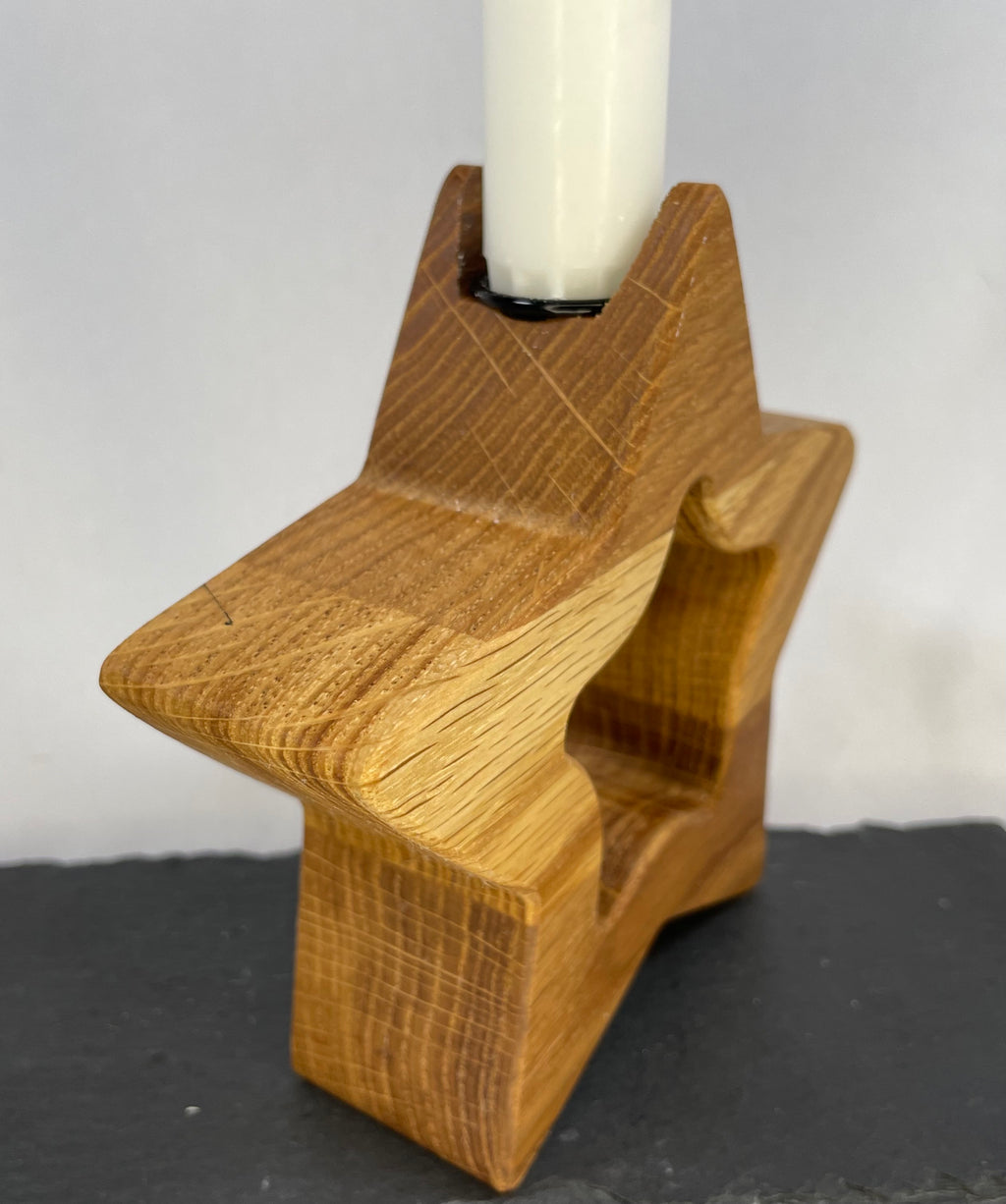 Holz Stern mit Stabkerze