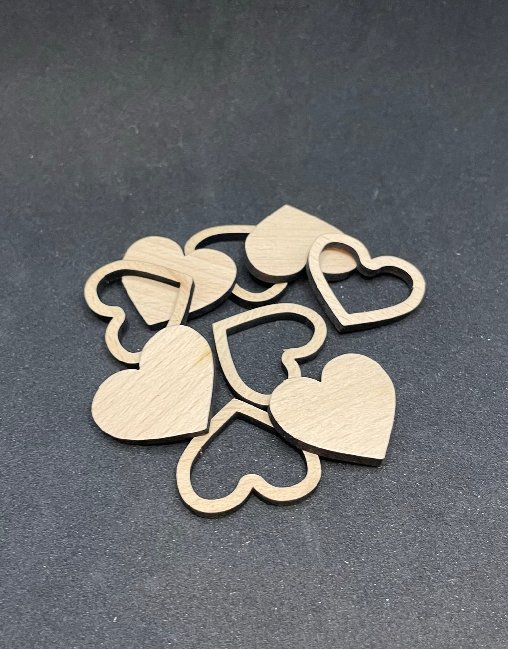 Streudeko Herzen Set aus Buchen Massivholz