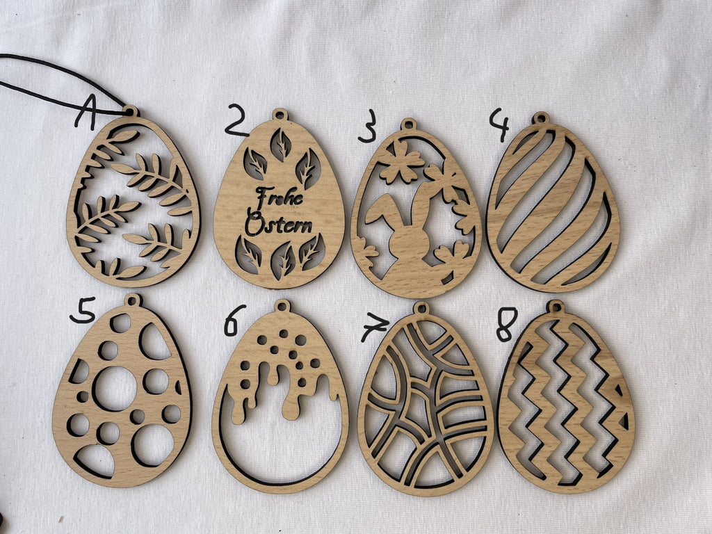 Ostereier Schmuck zum aufhängen aus Holz